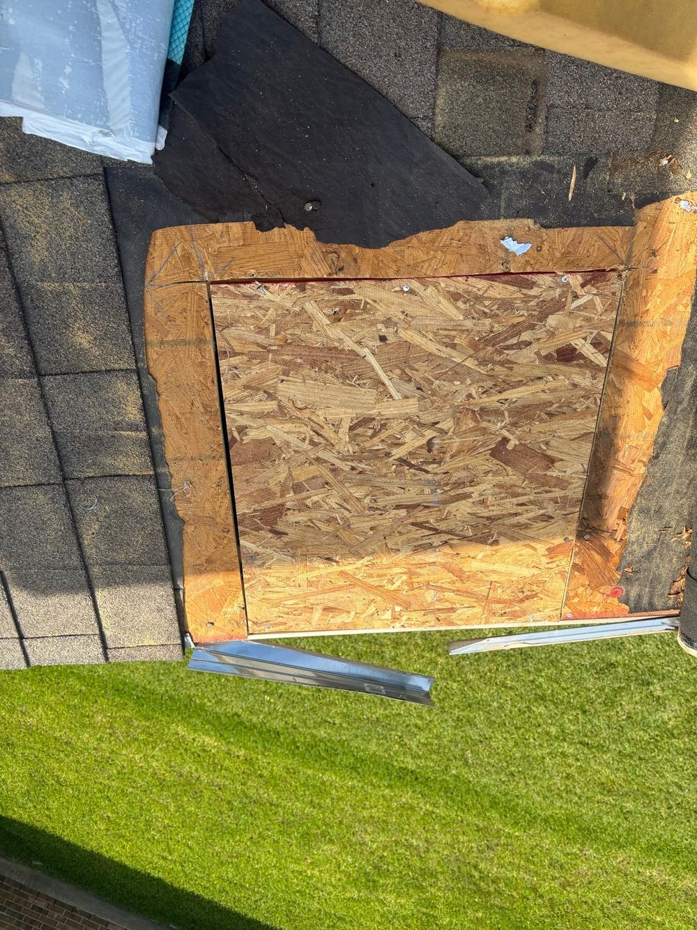 Roof decking replacement during a storm damage repair